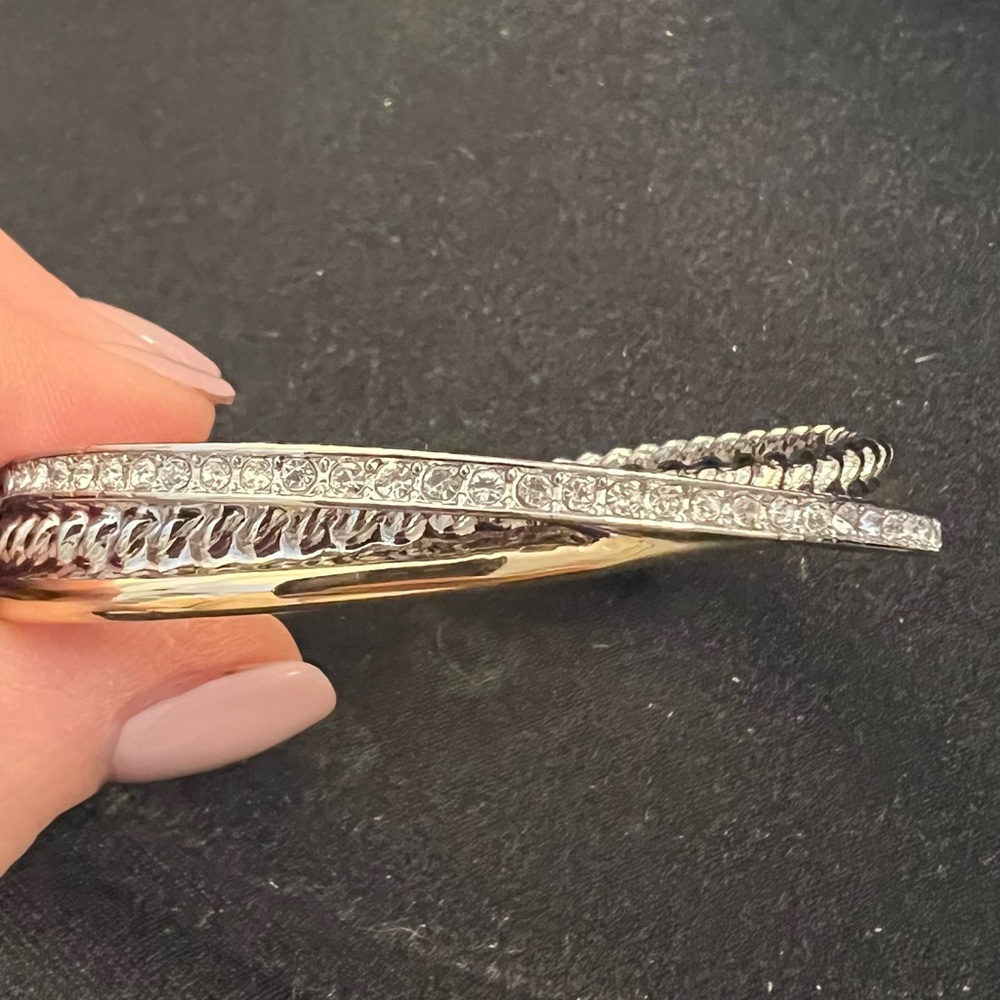 WHBM Mixed metal and rhinestone bangle - Picture 2 of 3